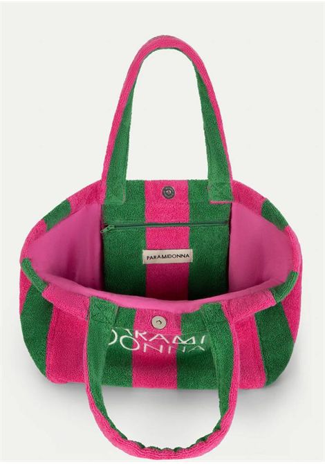 Borsa con logo PARAMIDONNA KIDS | MEDIUM TOTE BAGFUCHSIA/EMERALD